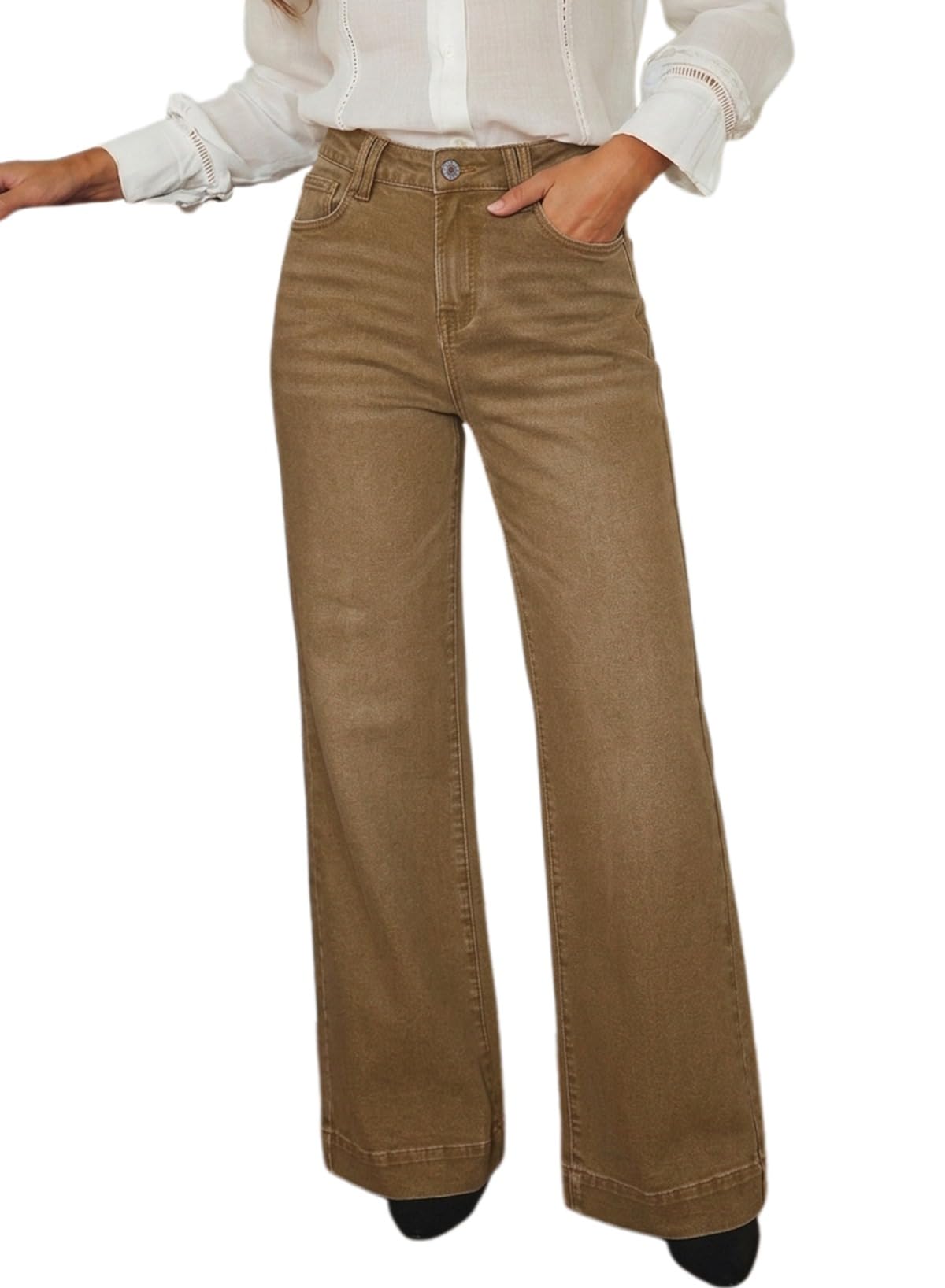 Dokotoo Women's Wide Leg Baggy Flare Jeans High Waisted 2026 Denim Pants