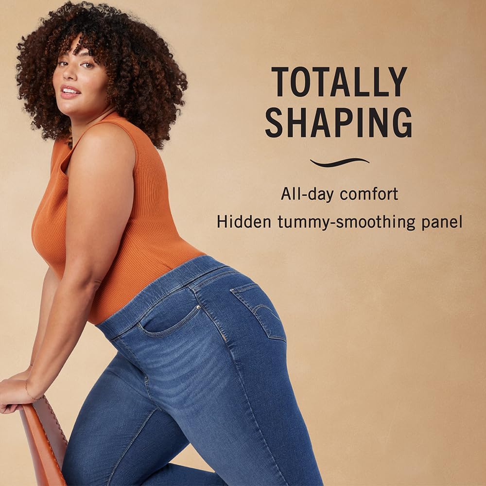 Levi Strauss Signature Gold Women's Totally Shaping Pull-on Skinny Jeans Mid-Rise Stretch Denim Curvy (Available in Plus)