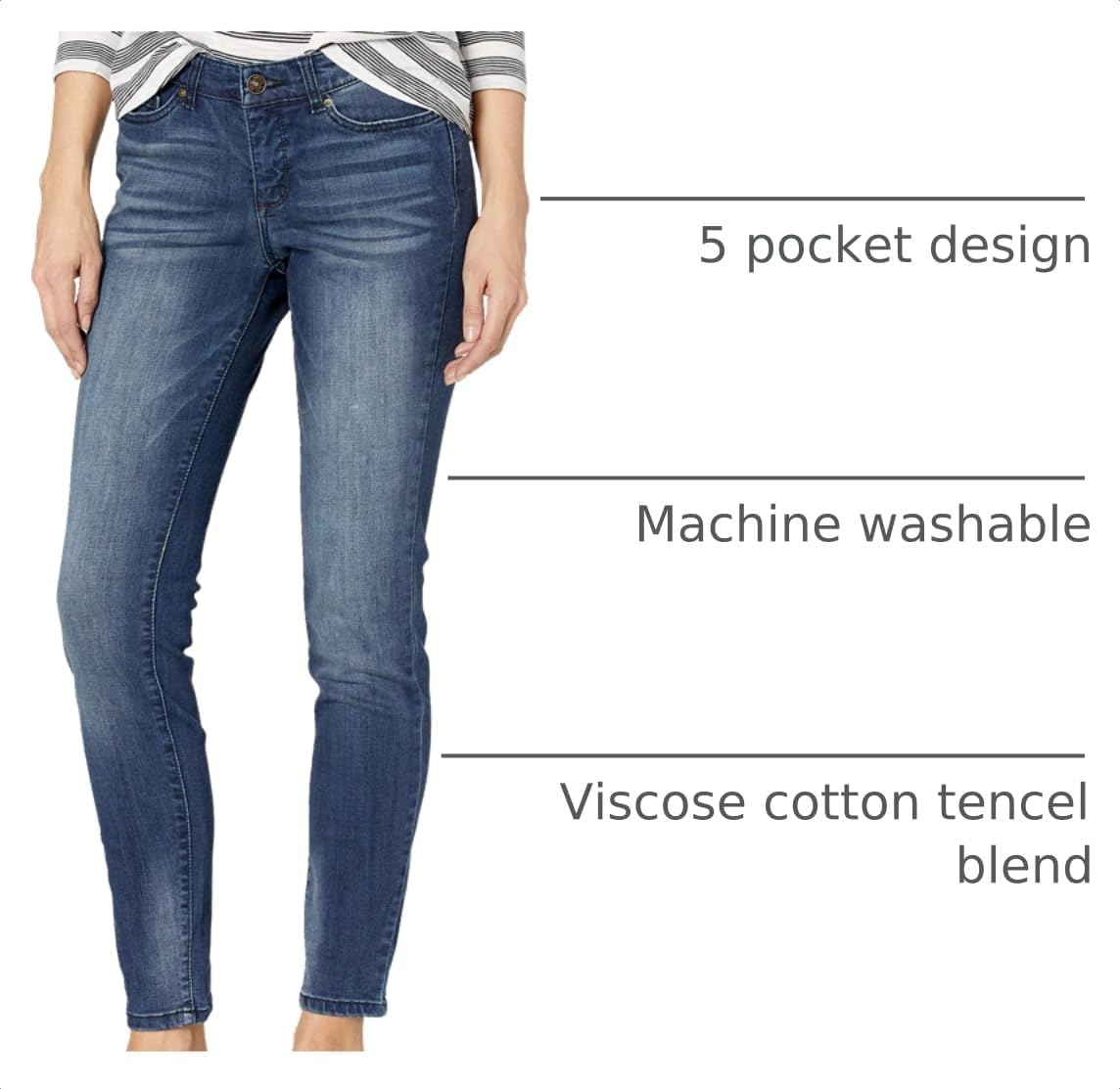 Vintage America Blues Women's Boho Legendary Skinny Jean with 5 Usable Pockets Standard