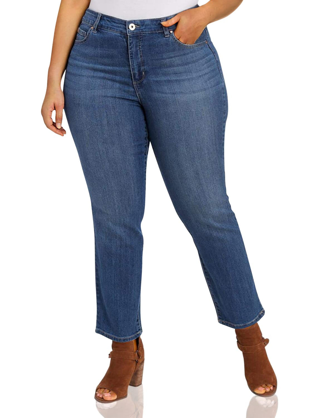 Bandolino Women's Mandie Signature Fit High Rise Straight Leg Jean Plus