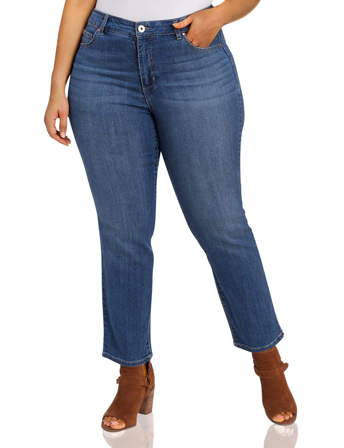 Bandolino Women's Mandie Signature Fit High Rise Straight Leg Jean Plus