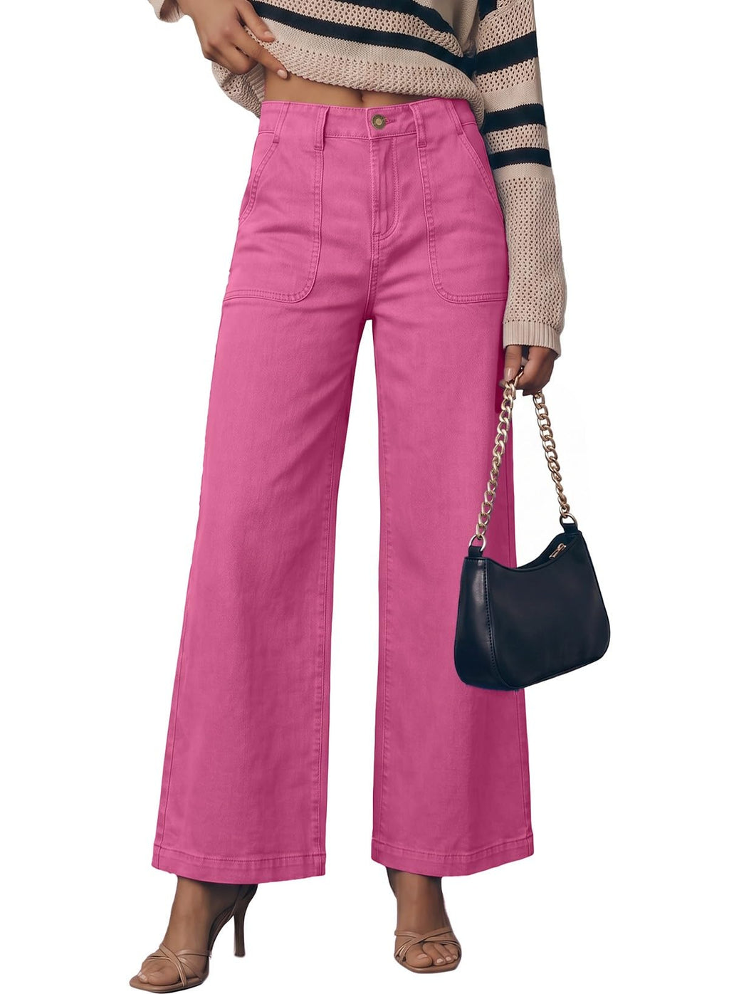 Sidefeel Womens Wide Leg Jeans High Waisted Baggy Denim Pants