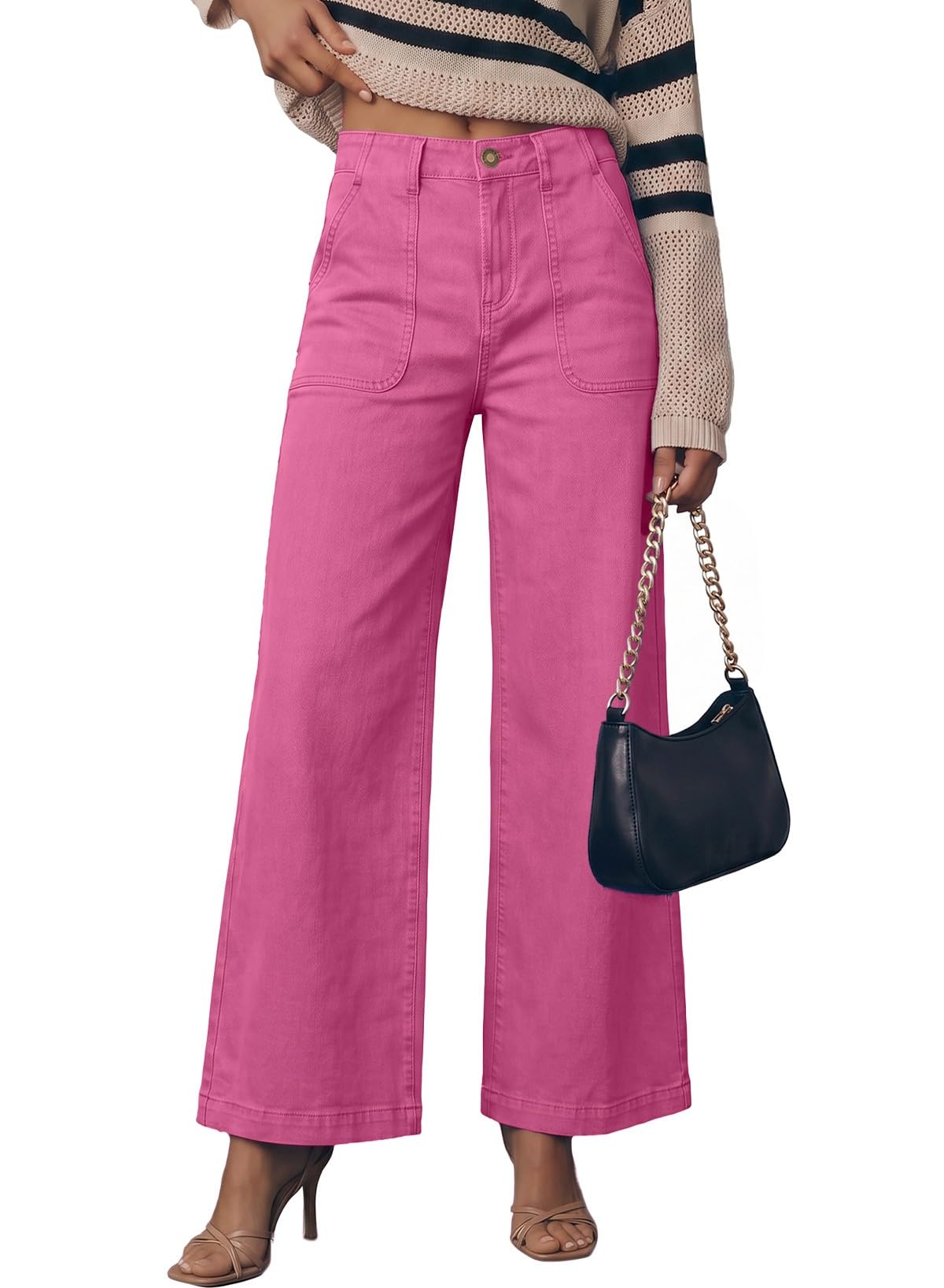 Sidefeel Womens Wide Leg Jeans High Waisted Baggy Denim Pants