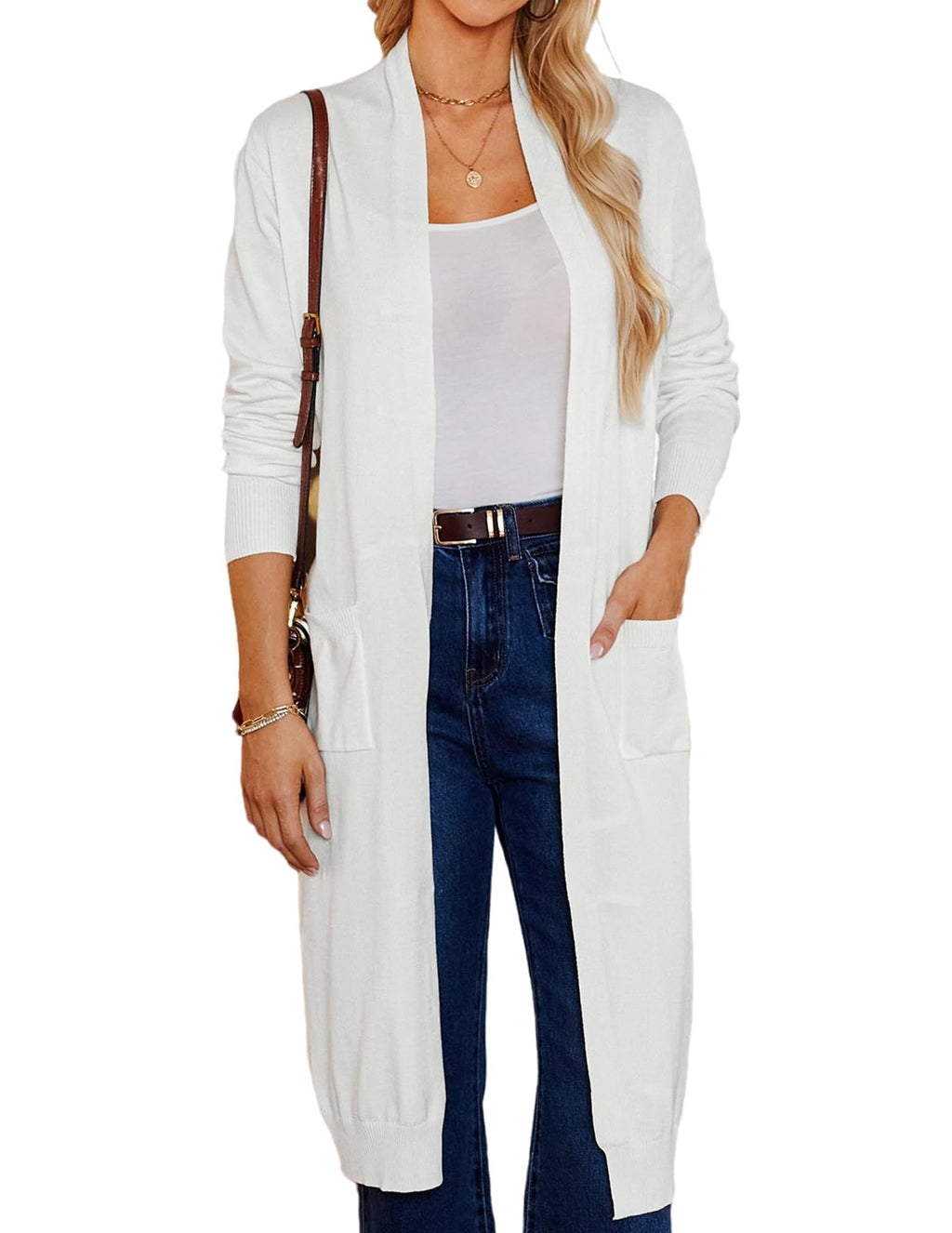 GRACE KARIN Women's 2026 Trendy Long Cardigans Sweater Lightweight Open Front Long Sleeve Maxi Duster Coats with Pockets