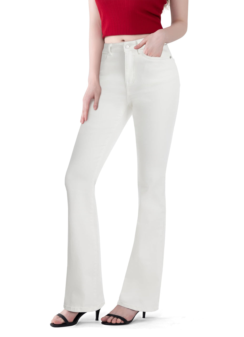 FLYING BANANA Women's Totally Shaping Curvy Stretchy Bootcut Flare Denim Jeans
