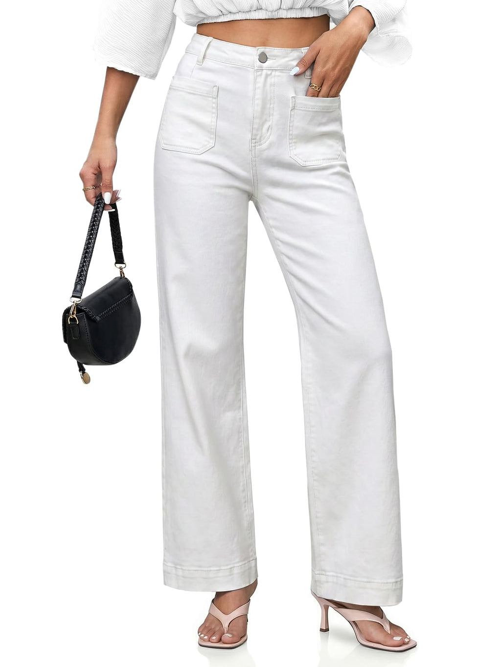 Cicy Bell Womens Wide Leg Jeans High Waisted Straight Leg Denim Pants
