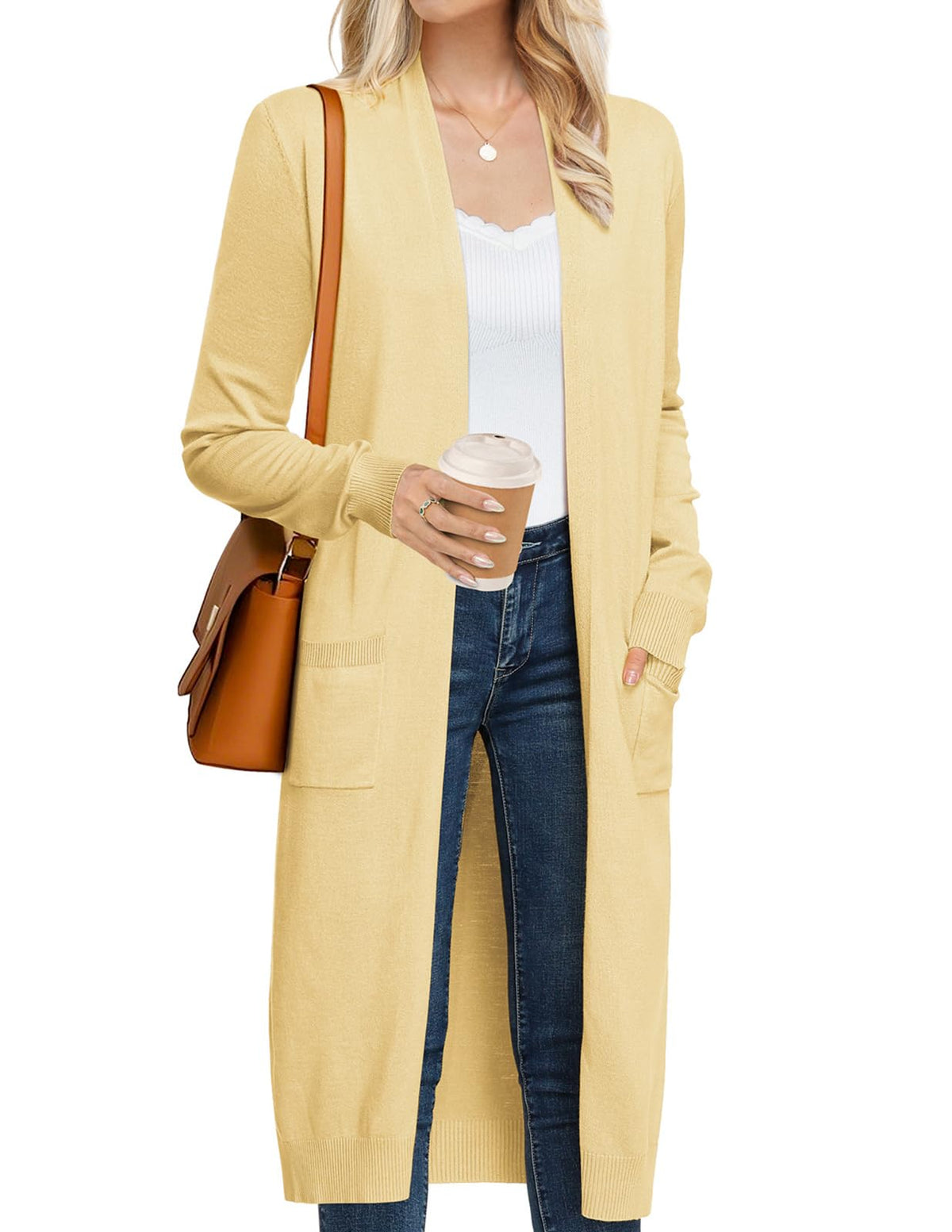 GRACE KARIN Women's 2026 Trendy Long Cardigans Sweater Lightweight Open Front Long Sleeve Maxi Duster Coats with Pockets