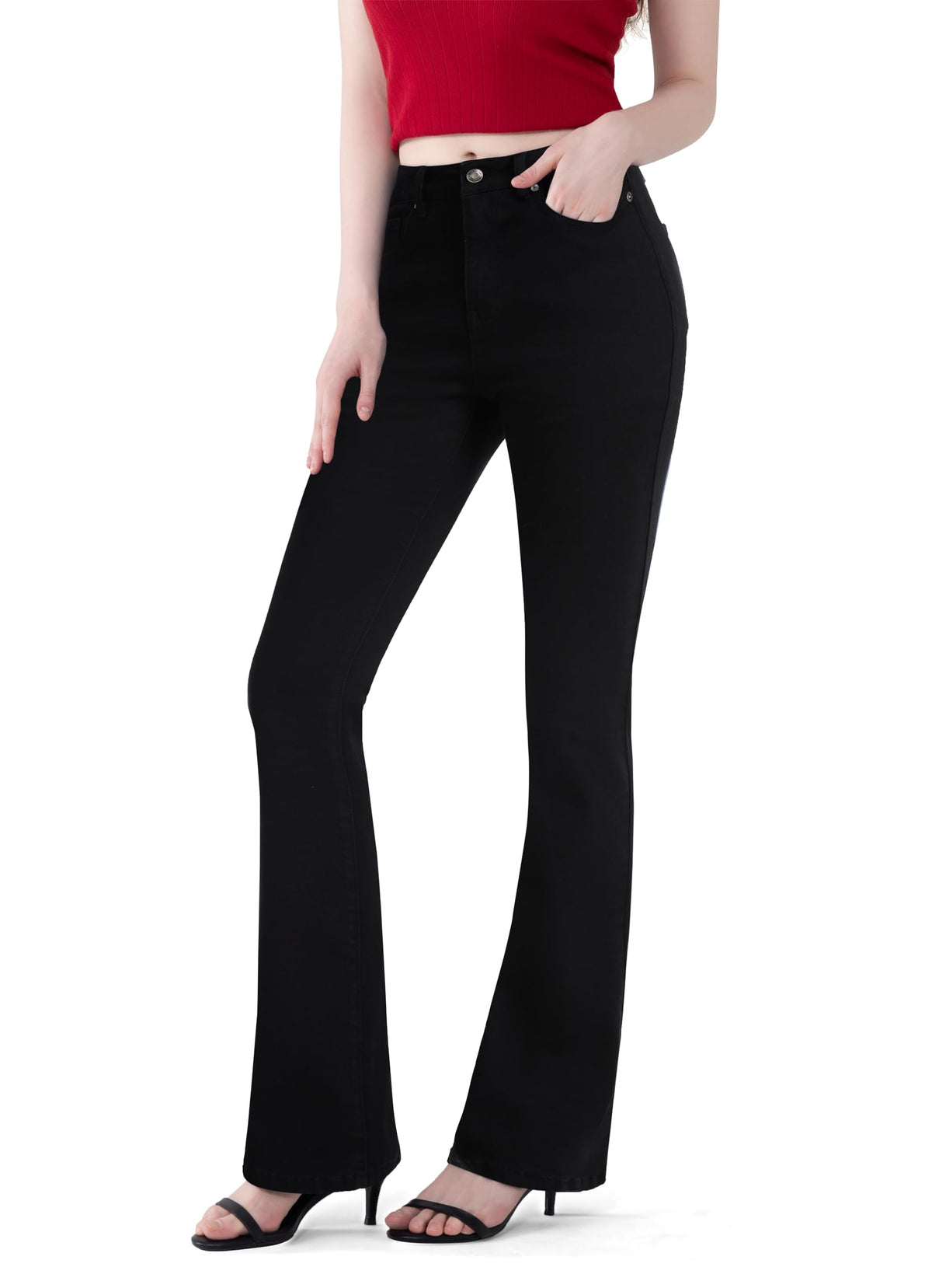 FLYING BANANA Women's Totally Shaping Curvy Stretchy Bootcut Flare Denim Jeans
