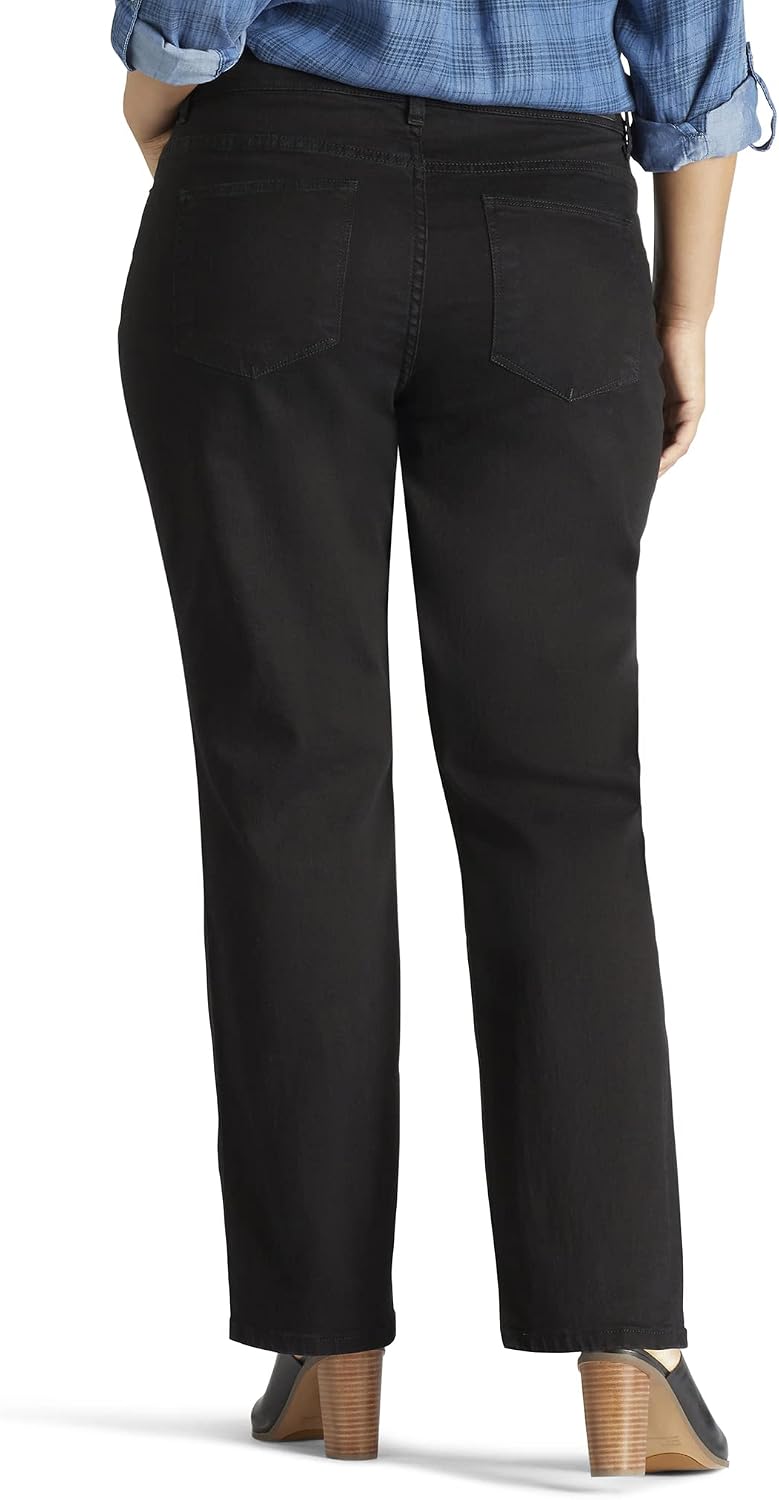 Lee Womens Plus Size Instantly Slims Classic Relaxed Fit Monroe Straight Leg Jean