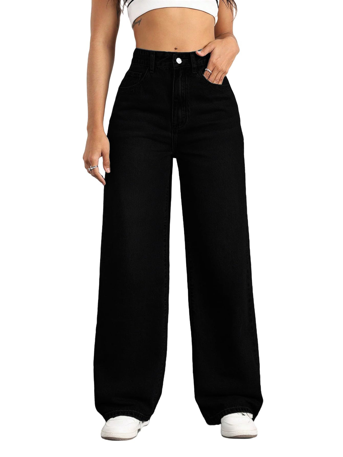 Straight Leg Jeans for Women High Waisted Wide Leg Denim Pants