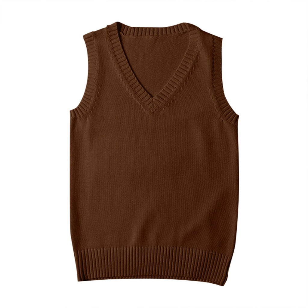 Sweater Vest for Women V Neck Sleeveless Ribbed Trim Solid Knit Casual Layering Daily Tank Vest