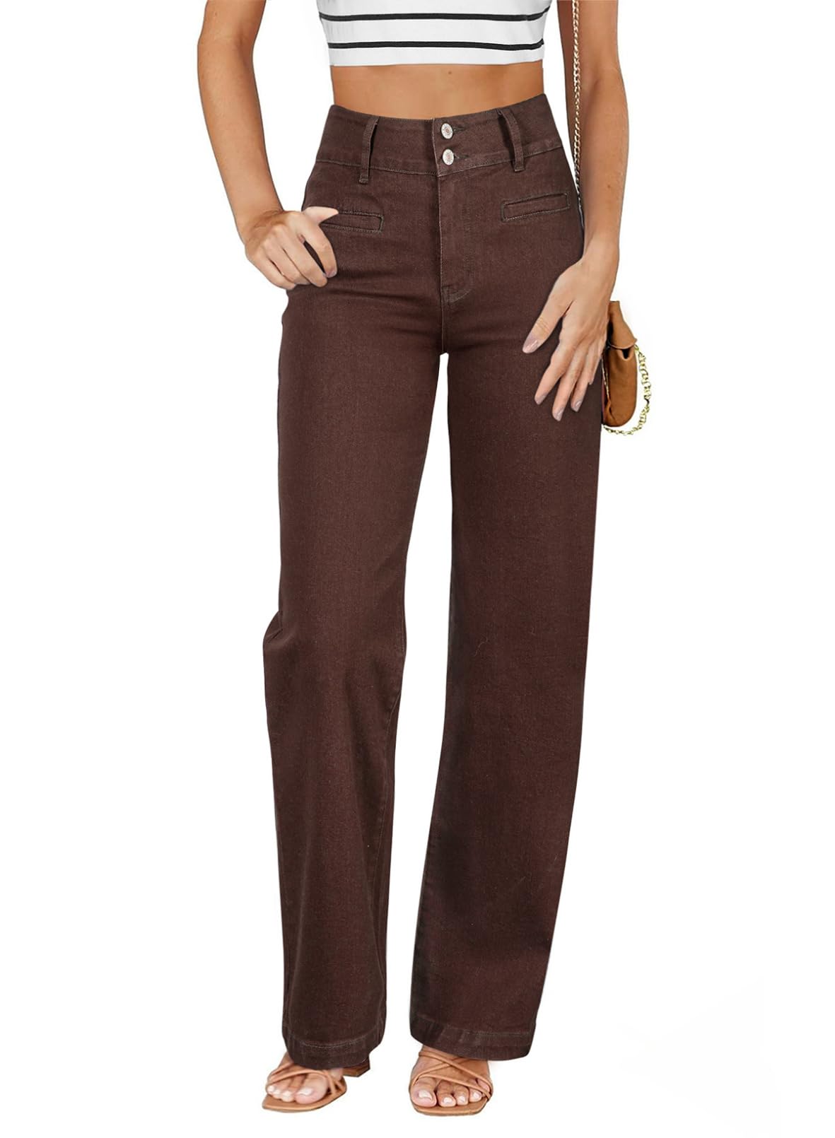 Sidefeel Jeans for Women High Waisted Straight Leg Denim Pants