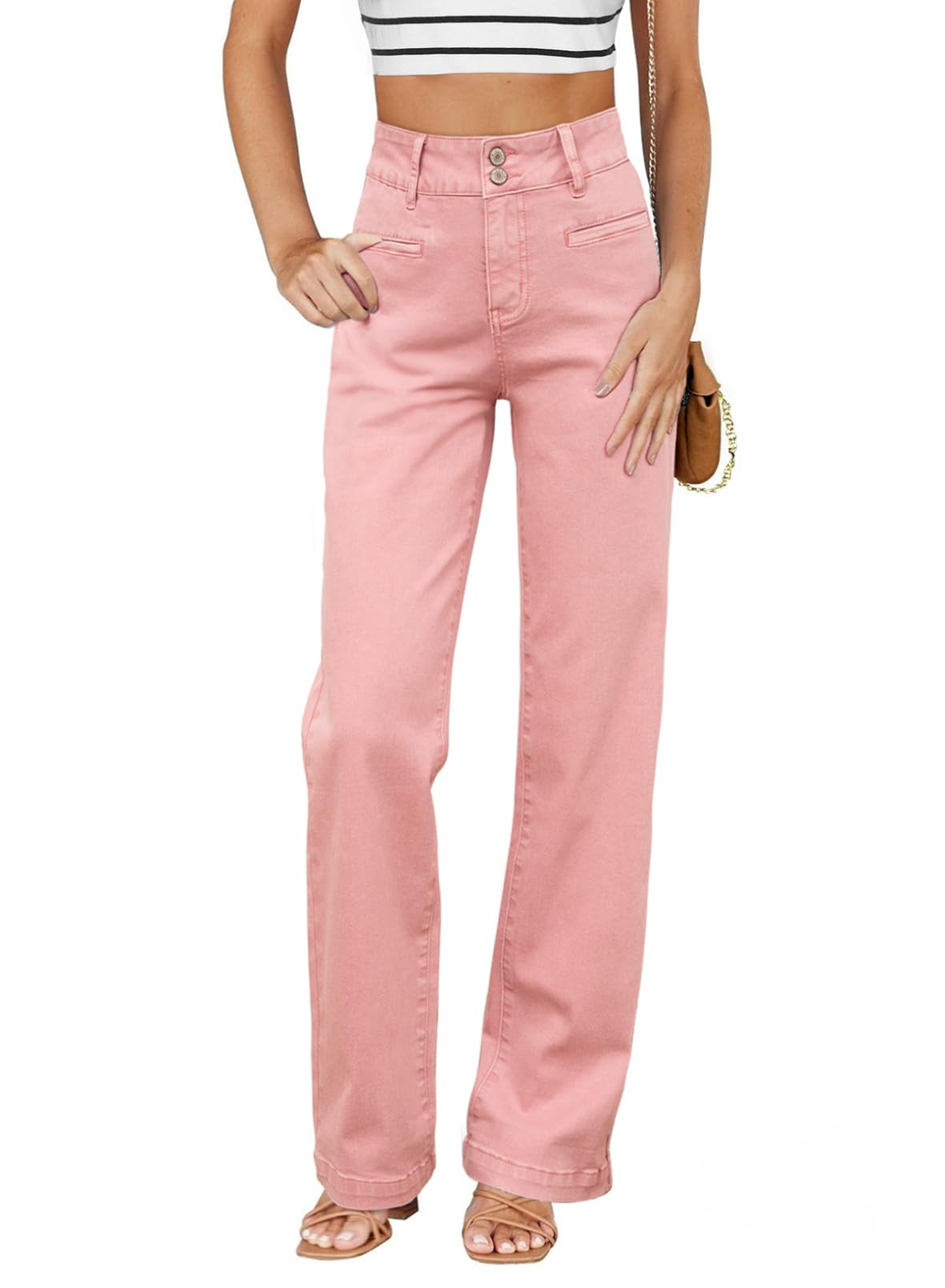 Sidefeel Jeans for Women High Waisted Straight Leg Denim Pants