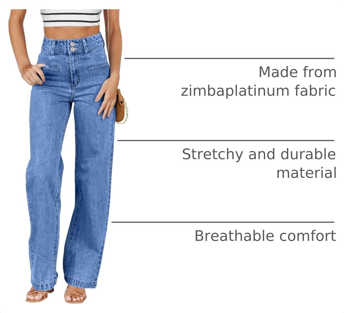 Sidefeel Jeans for Women High Waisted Straight Leg Denim Pants