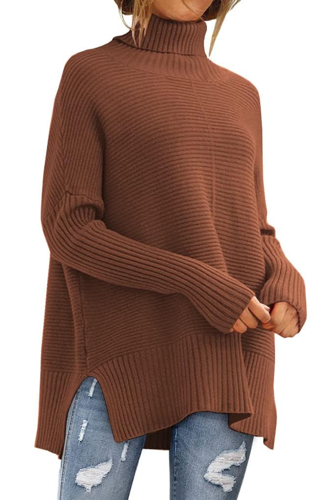 LILLUSORY Women Oversized Turtleneck Sweaters Fall Cozy Long Pullover Tunic