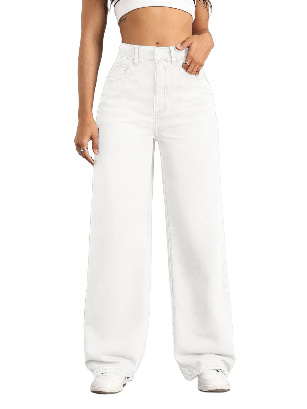 Straight Leg Jeans for Women High Waisted Wide Leg Denim Pants