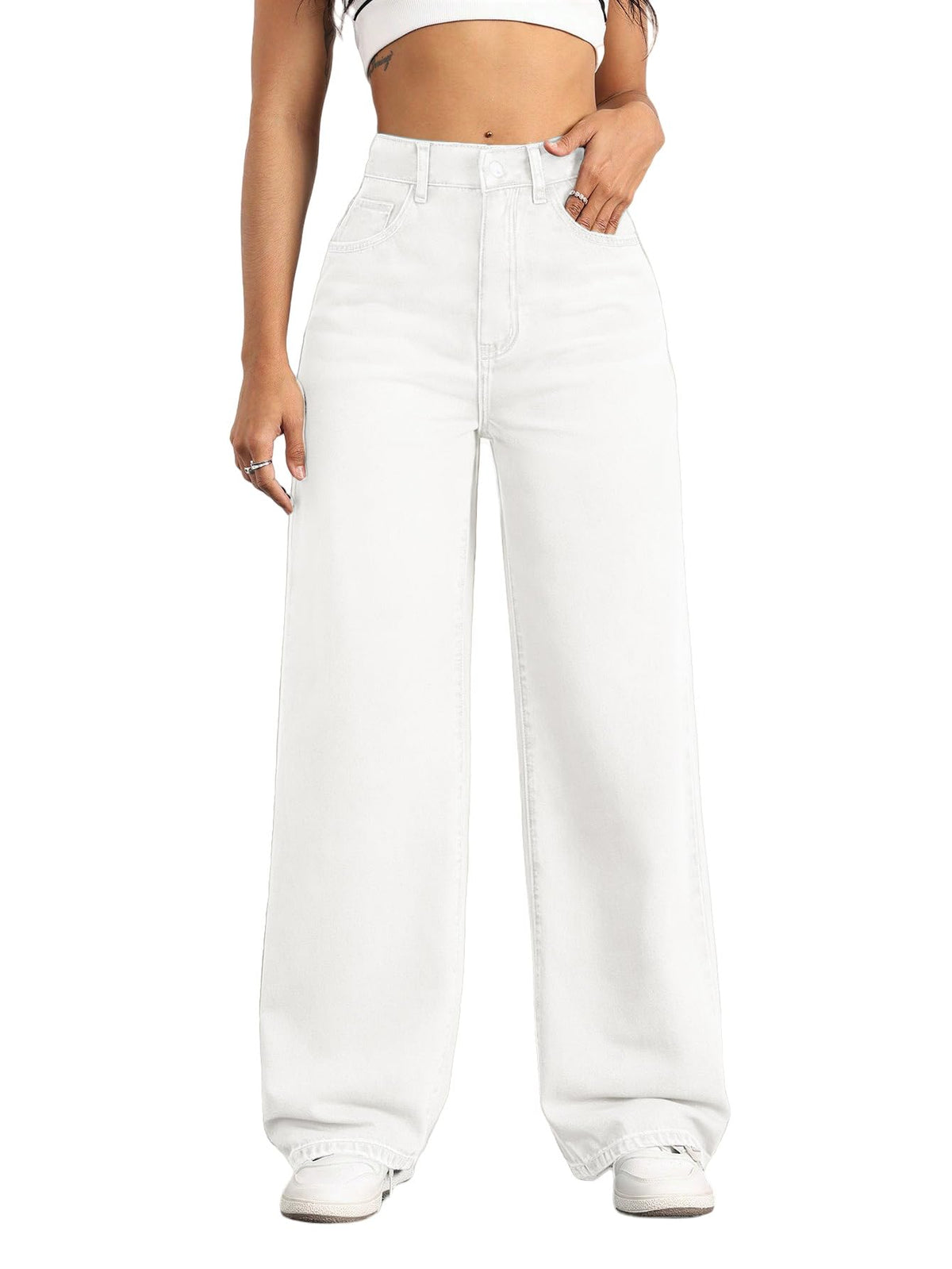 Straight Leg Jeans for Women High Waisted Wide Leg Denim Pants