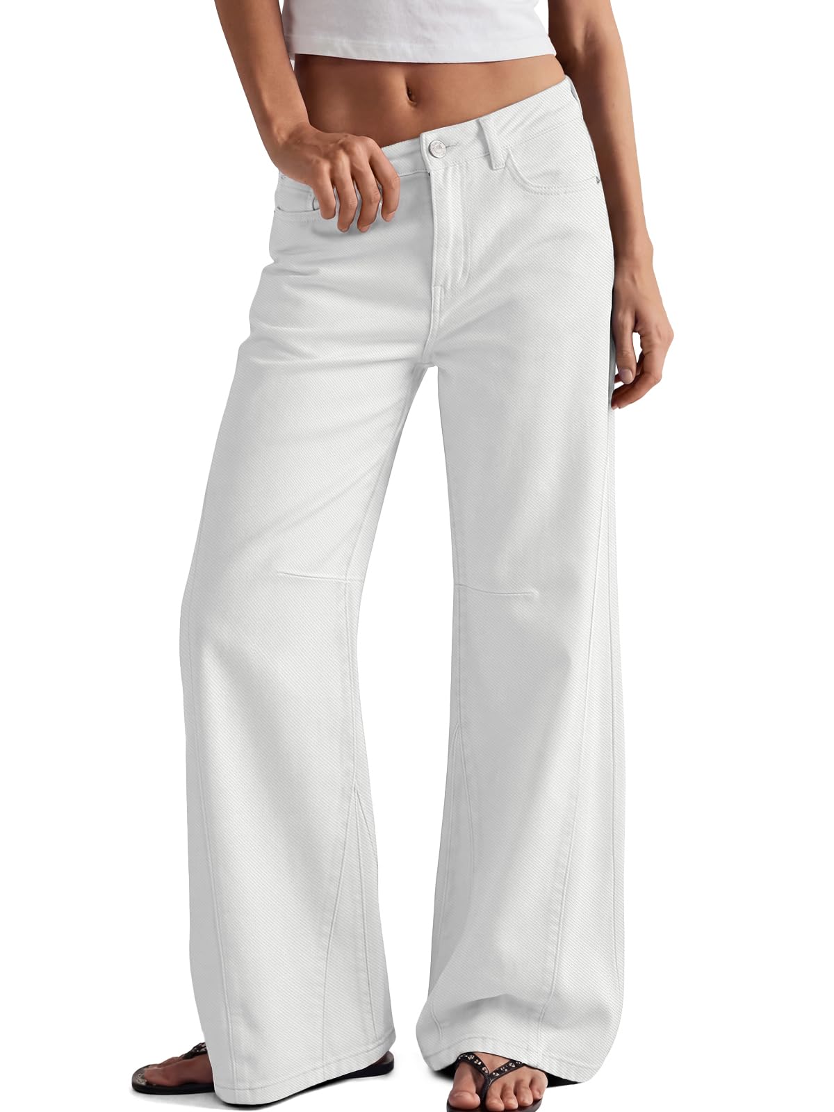 Trendy Queen Women's High Waisted Wide Leg Jeans Barrel Baggy Pants