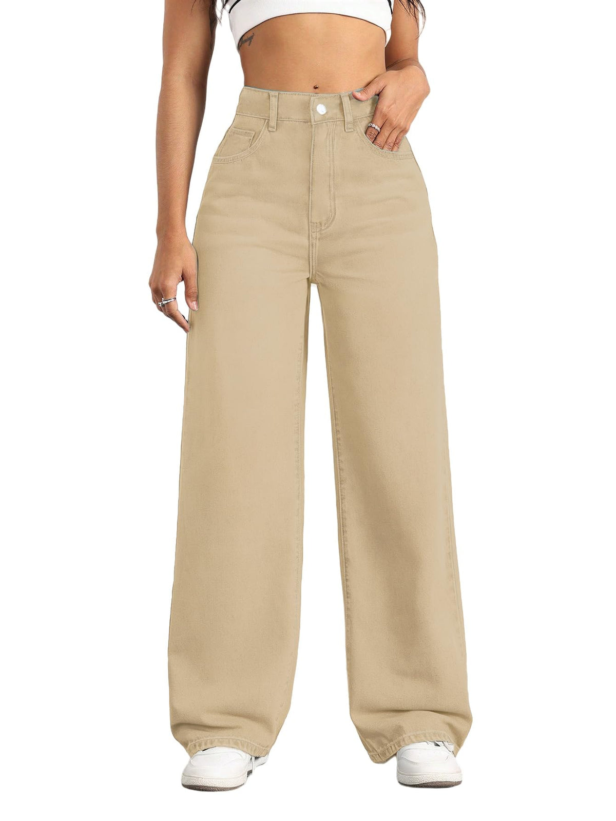 Straight Leg Jeans for Women High Waisted Wide Leg Denim Pants