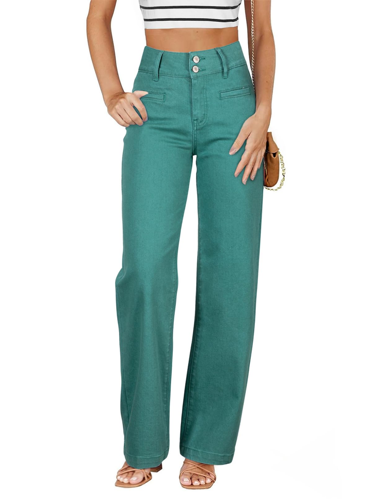 Sidefeel Jeans for Women High Waisted Straight Leg Denim Pants