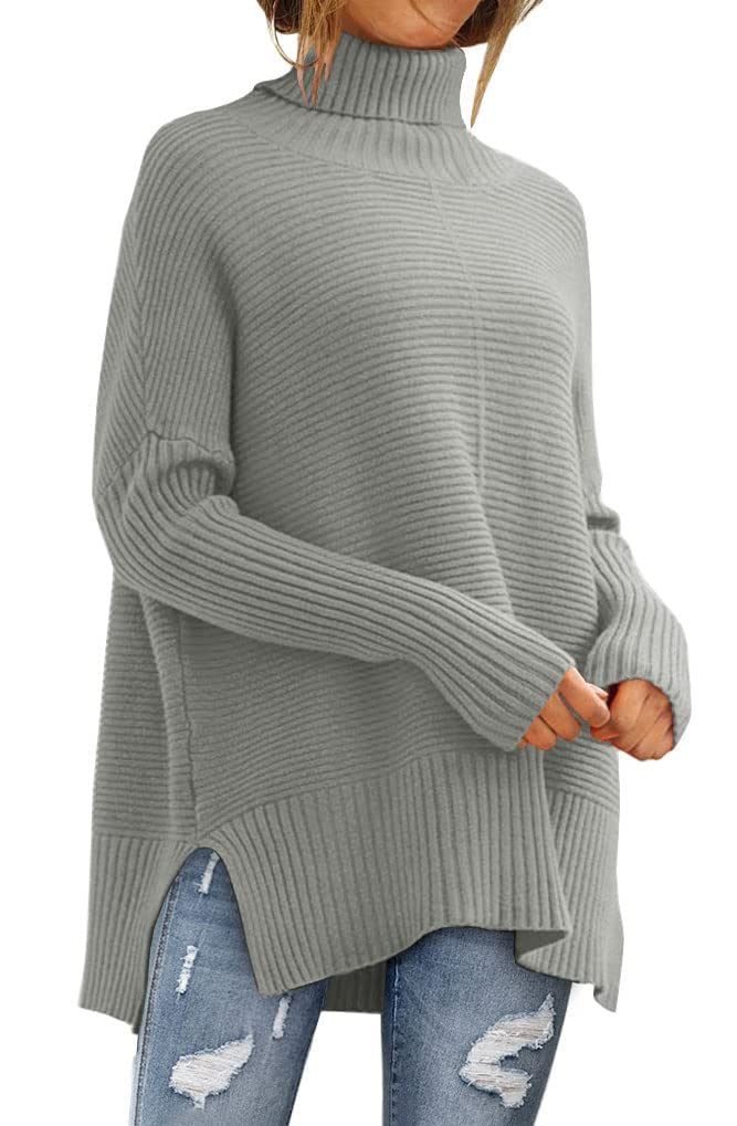LILLUSORY Women Oversized Turtleneck Sweaters Fall Cozy Long Pullover Tunic