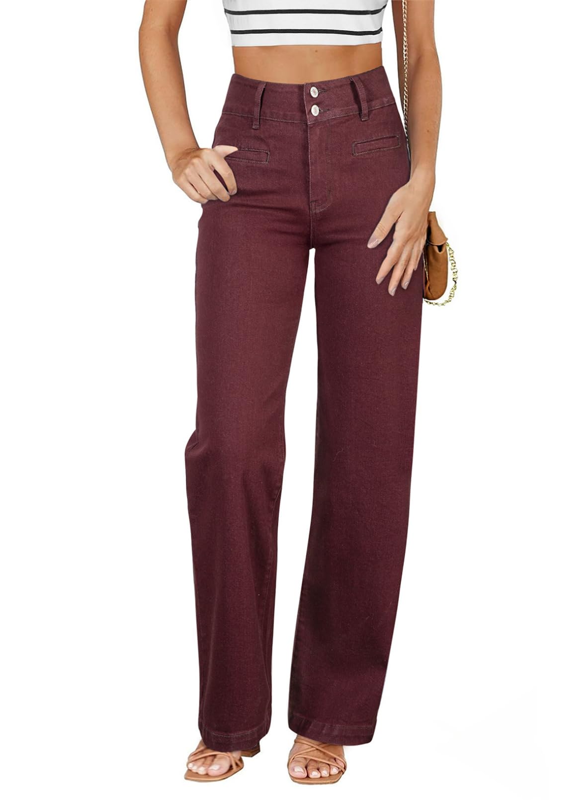 Sidefeel Jeans for Women High Waisted Straight Leg Denim Pants