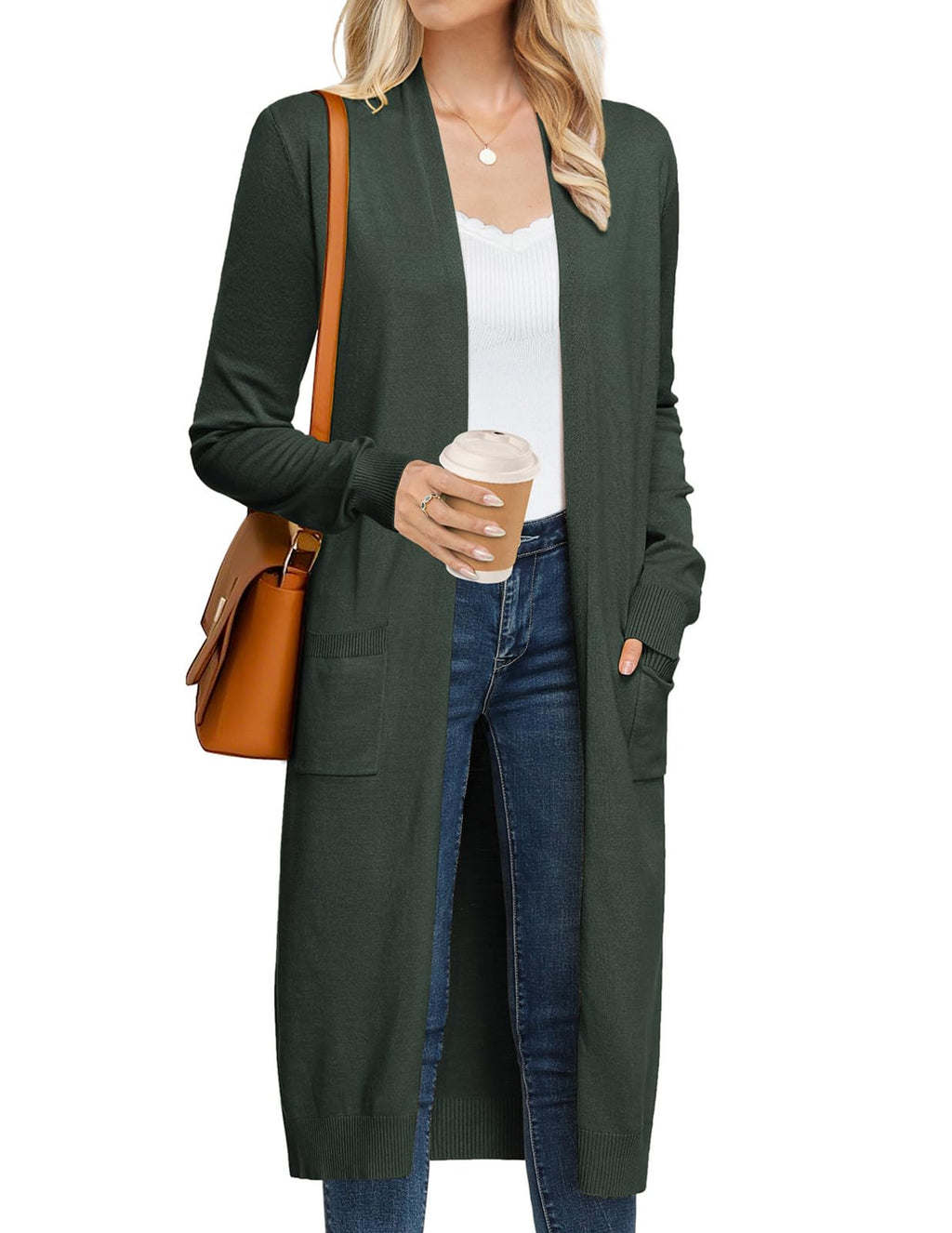 GRACE KARIN Women's 2026 Trendy Long Cardigans Sweater Lightweight Open Front Long Sleeve Maxi Duster Coats with Pockets