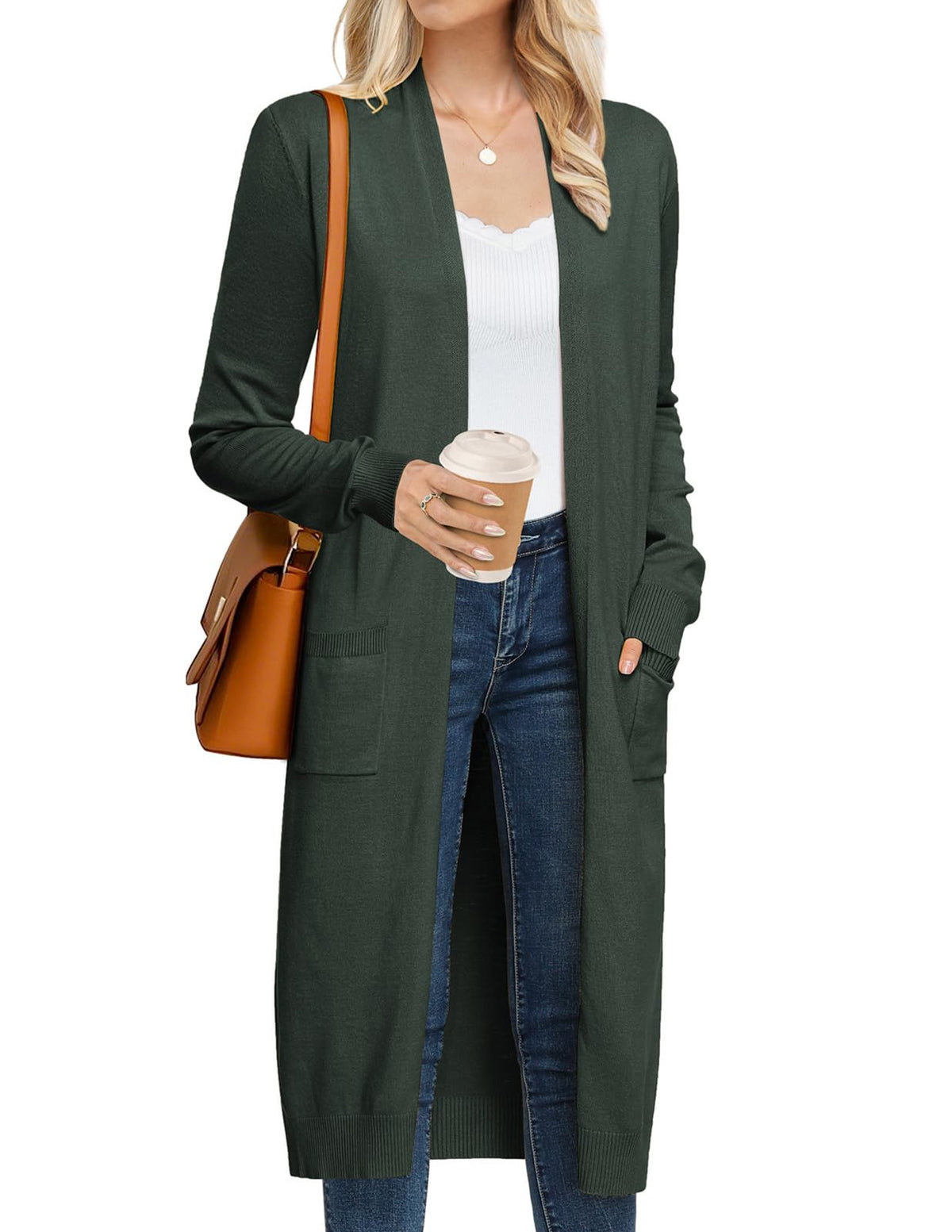 GRACE KARIN Women's 2026 Trendy Long Cardigans Sweater Lightweight Open Front Long Sleeve Maxi Duster Coats with Pockets