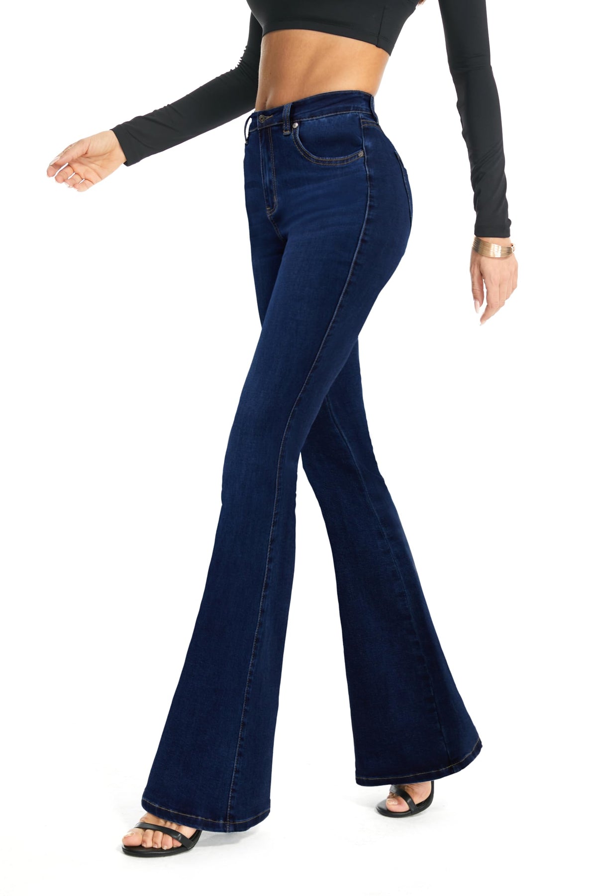 FLYING BANANA Women's Totally Shaping Curvy Stretchy Bootcut Flare Denim Jeans