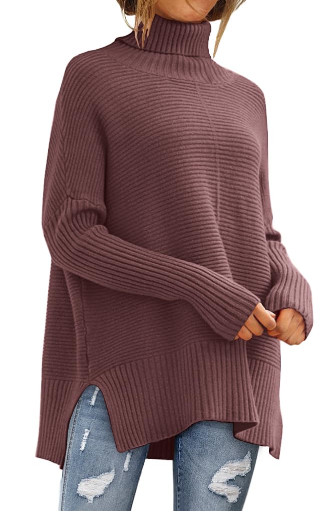 LILLUSORY Women Oversized Turtleneck Sweaters Fall Cozy Long Pullover Tunic