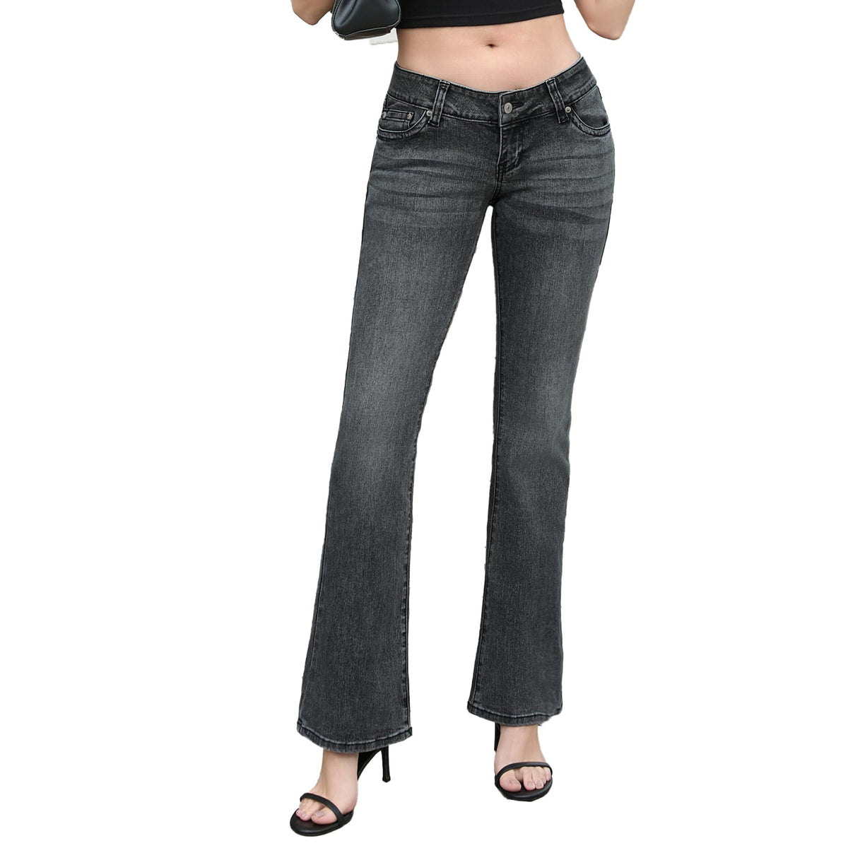 Women's Super Low Rise Bootcut Jeans Stretch Y2K Pants