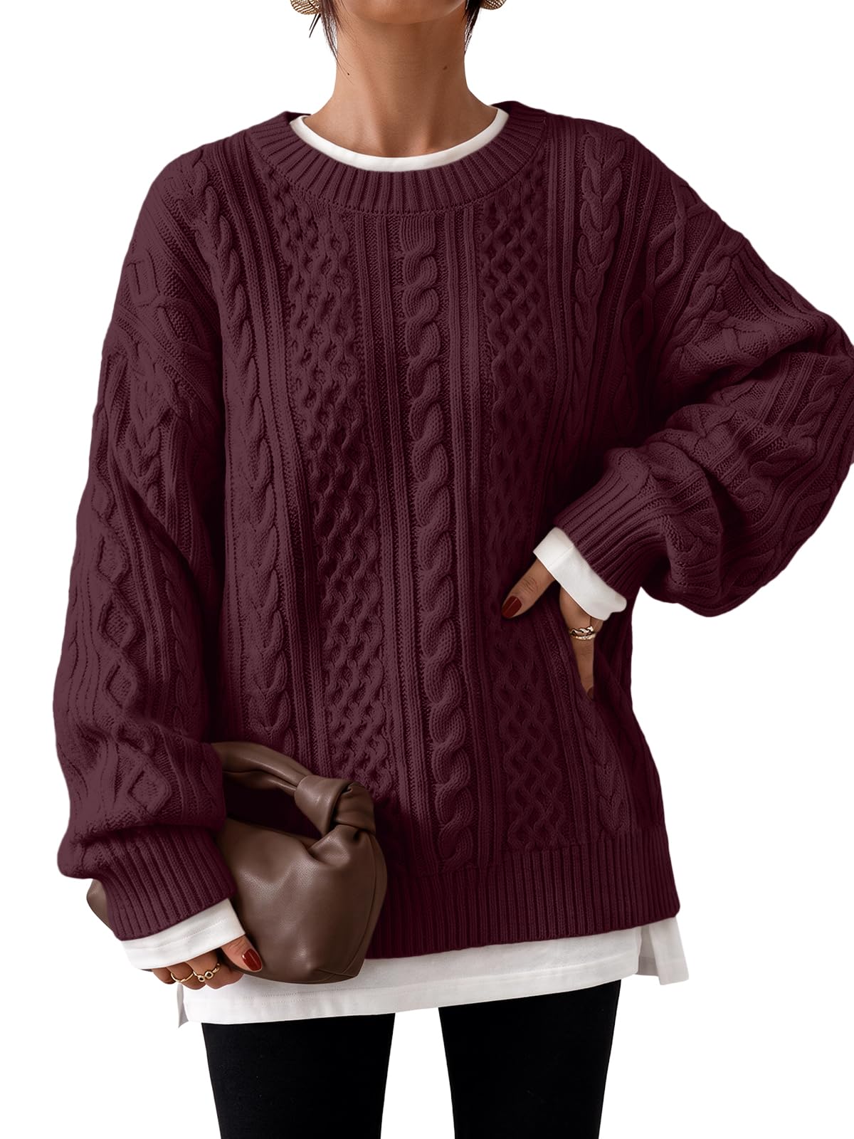 Trendy Queen Womens Oversized Cable Knit Chunky Fall Pullover Sweaters 2026