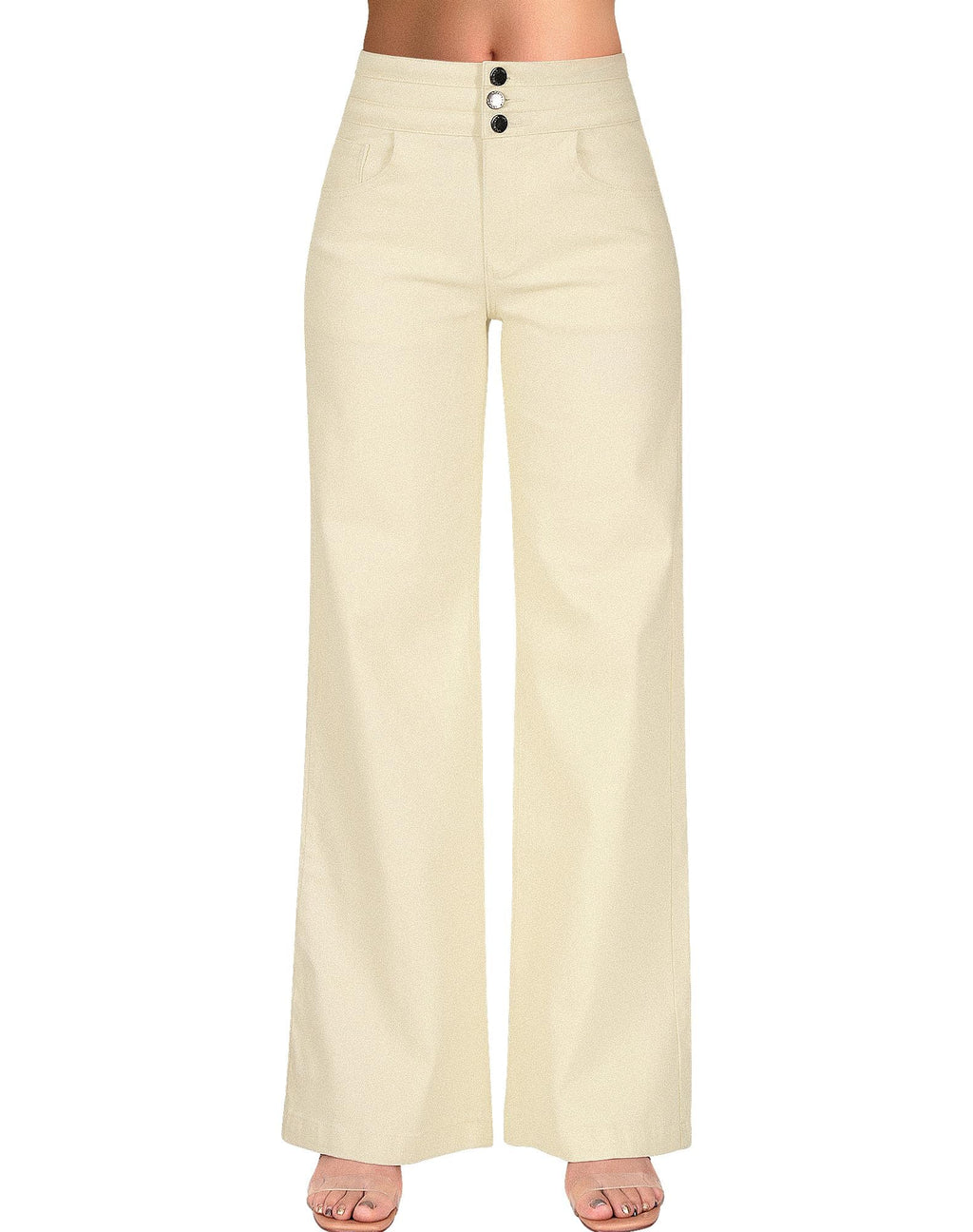 roswear Women's Wide Leg Jeans Casual High Waisted Stretch Baggy Loose Denim Pants