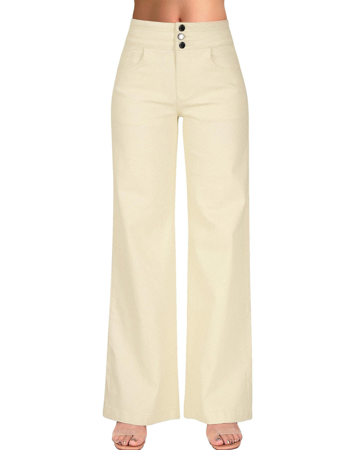 roswear Women's Wide Leg Jeans Casual High Waisted Stretch Baggy Loose Denim Pants