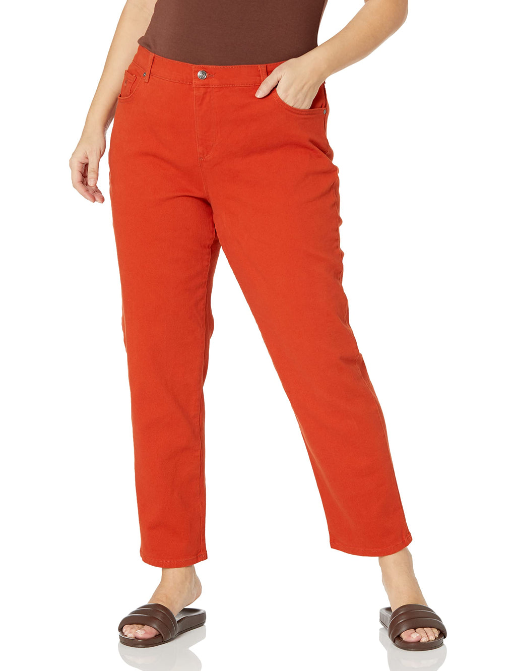 Gloria Vanderbilt Womens Amanda Classic High Rise Tapered Jean Plus Size