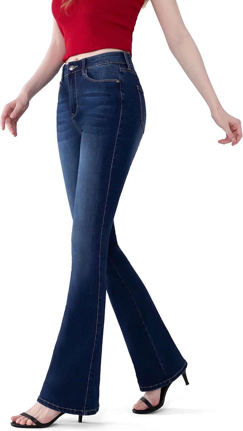 FLYING BANANA Women's Totally Shaping Curvy Stretchy Bootcut Flare Denim Jeans