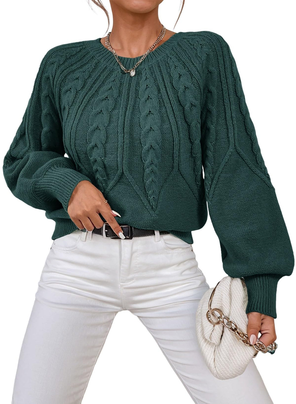 Dokotoo Womens Sweaters Long Sleeve Cable Knit Chunky Fall Tops