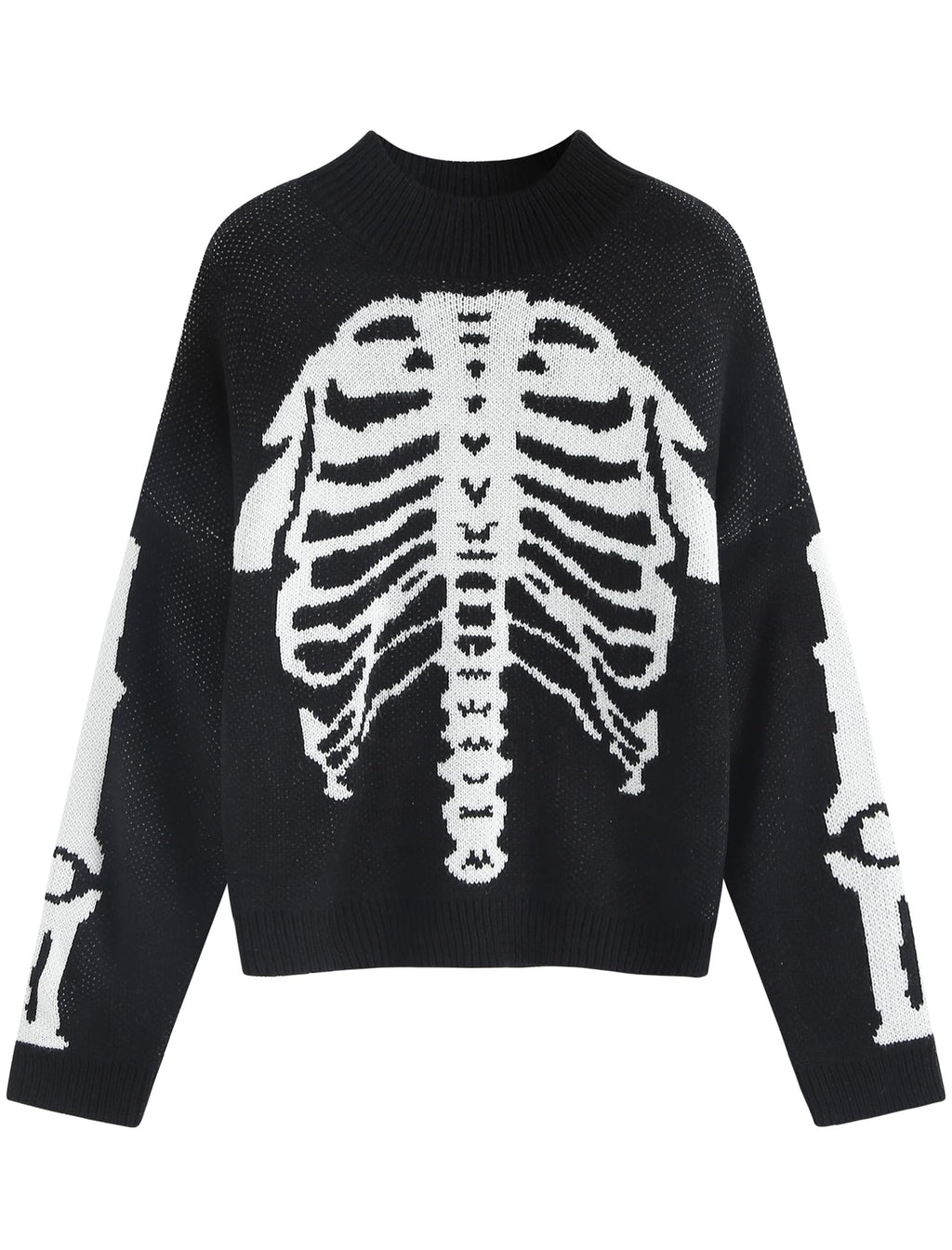ZAFUL Women's Cropped Turtleneck Sweater Lantern Sleeve Ribbed Knit Pullover Sweater Jumper