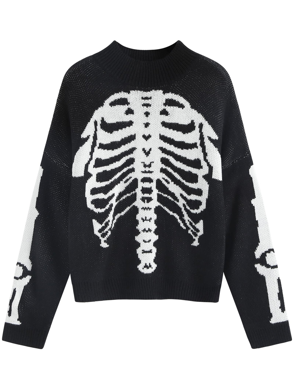ZAFUL Women's Cropped Turtleneck Sweater Lantern Sleeve Ribbed Knit Pullover Sweater Jumper