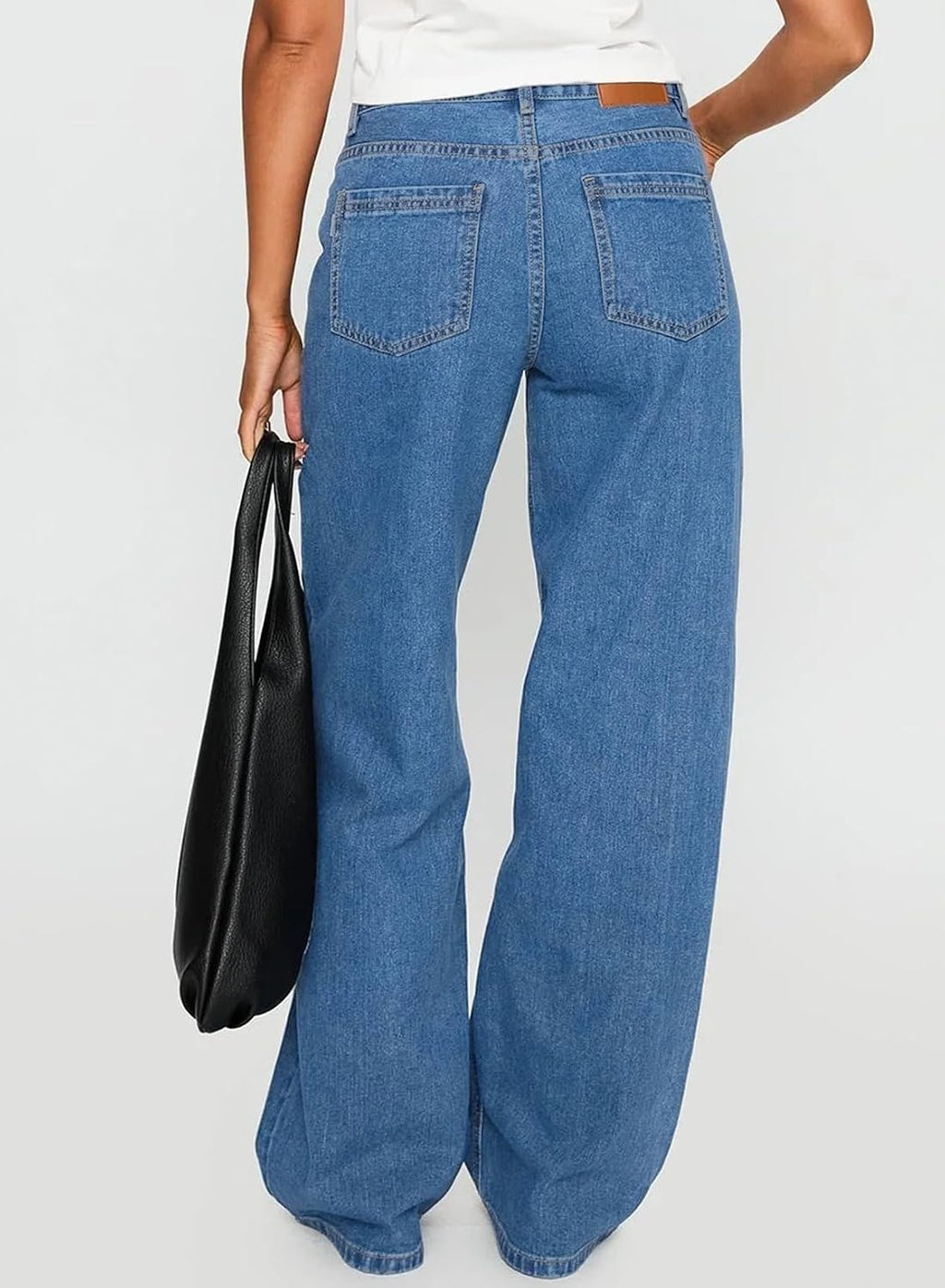 Sidefeel Women's High Waisted Jeans Loose Fit Wide Leg Denim Pants