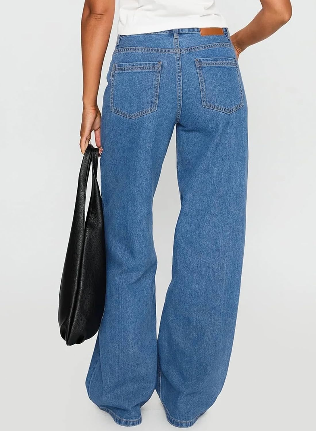 Sidefeel Women's High Waisted Jeans Loose Fit Wide Leg Denim Pants