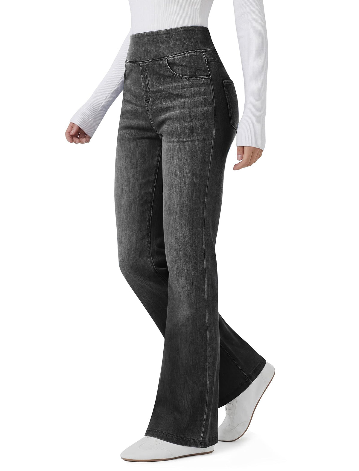 FireSwan Women’s Trendy Stretchy Flare Jeans Pull On Casual Denim Pants