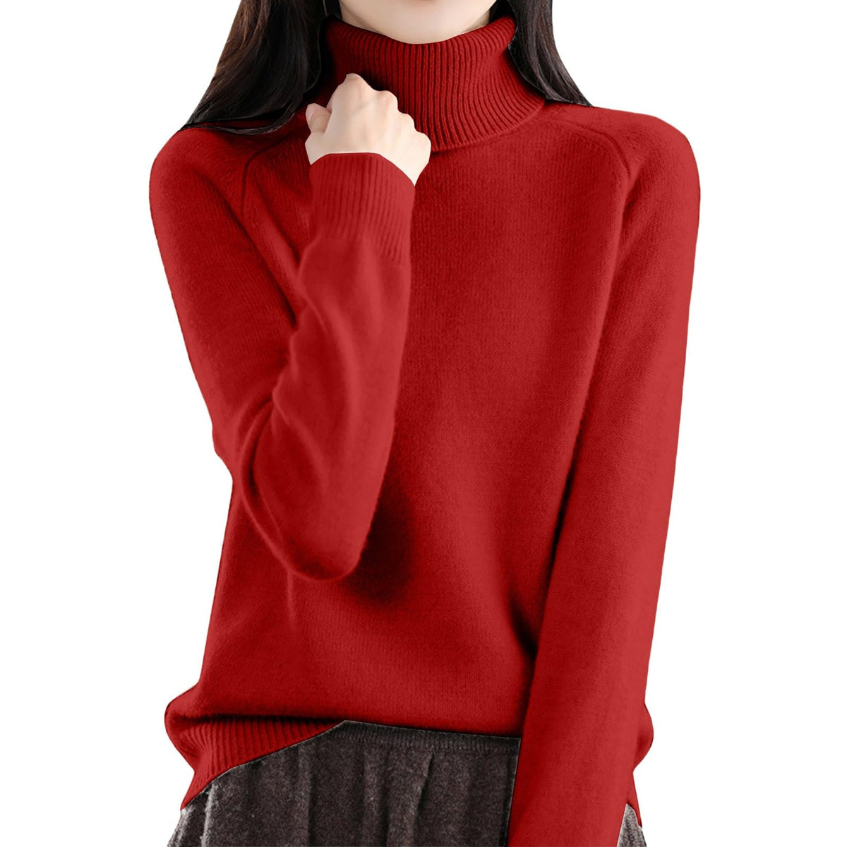 Cozy Cashmere Sweaters for Women Turtleneck Soft Pullover Tops Fall Winter Plus Size Dressy Casual Sweater 2026