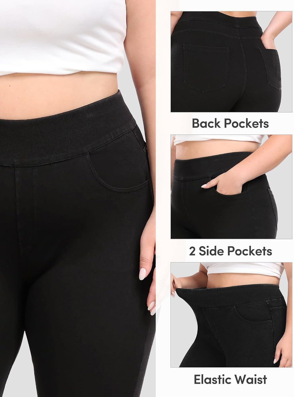 IUGA Stretchy Jeans for Women Pull On Jeggings High Waist Denim Leggings