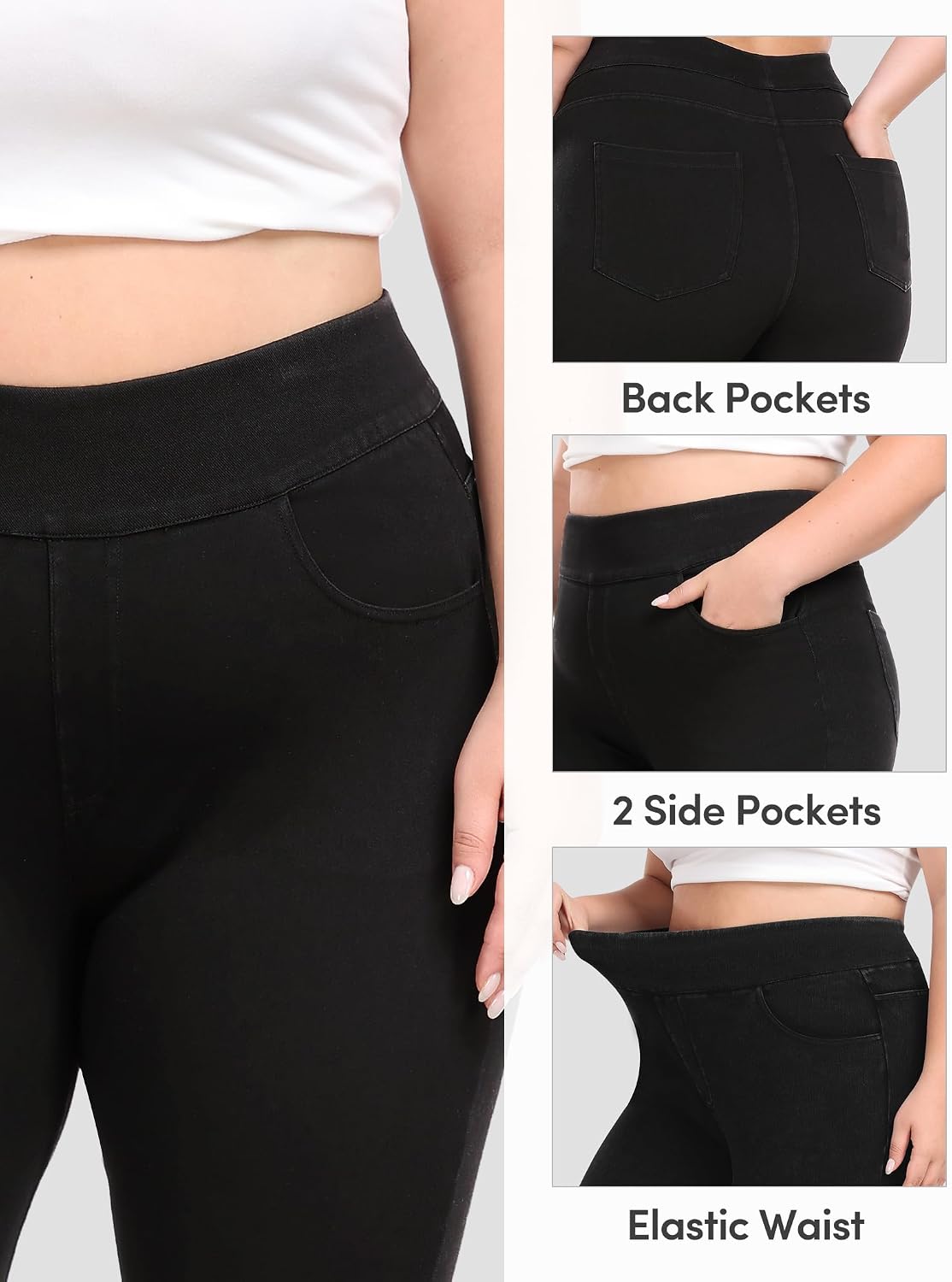 IUGA Stretchy Jeans for Women Pull On Jeggings High Waist Denim Leggings