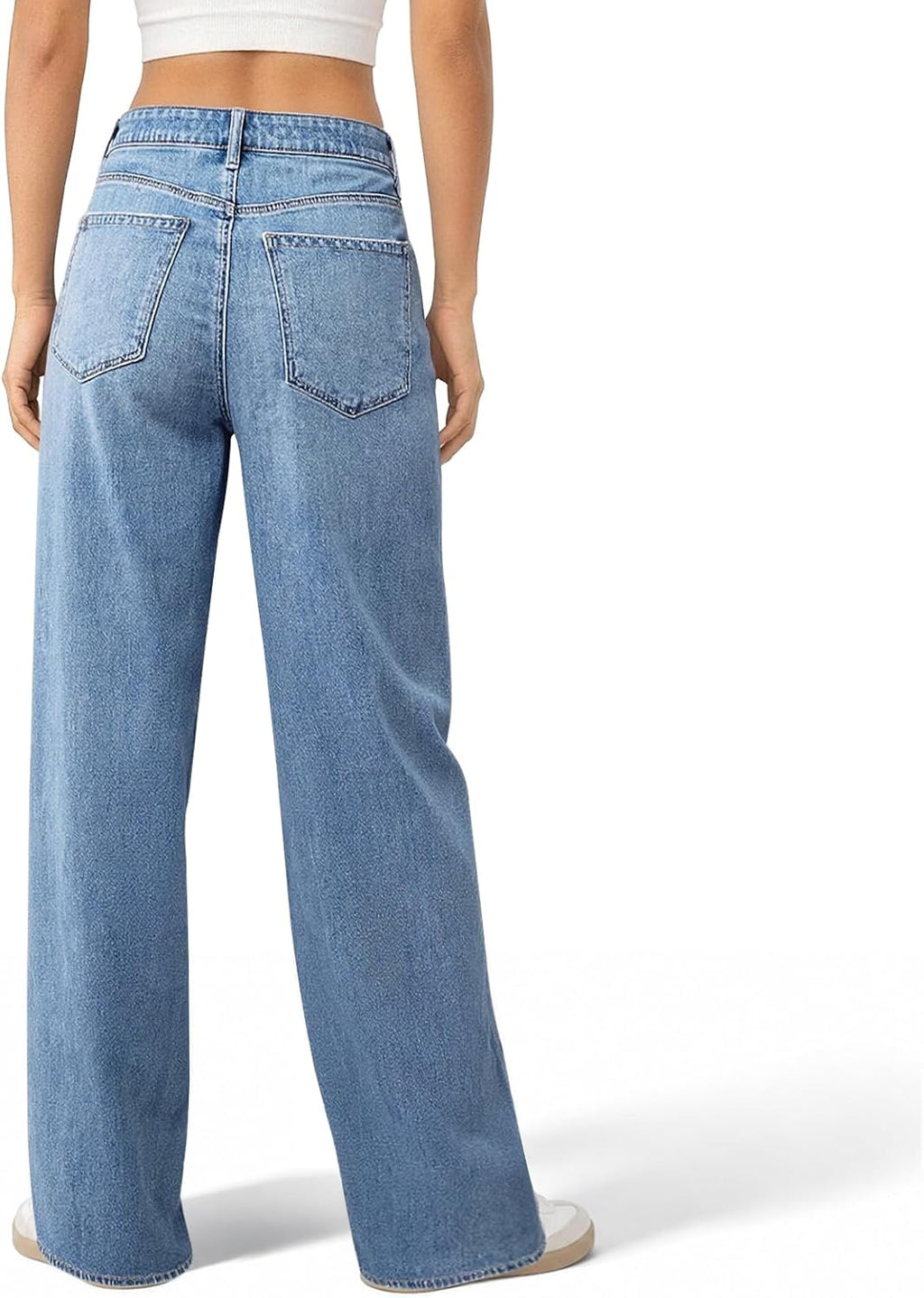 Women's Wide Leg Jeans High Waisted Baggy Straight Denim Pants