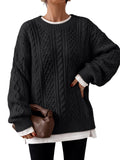 Trendy Queen Womens Oversized Cable Knit Chunky Fall Pullover Sweaters 2026