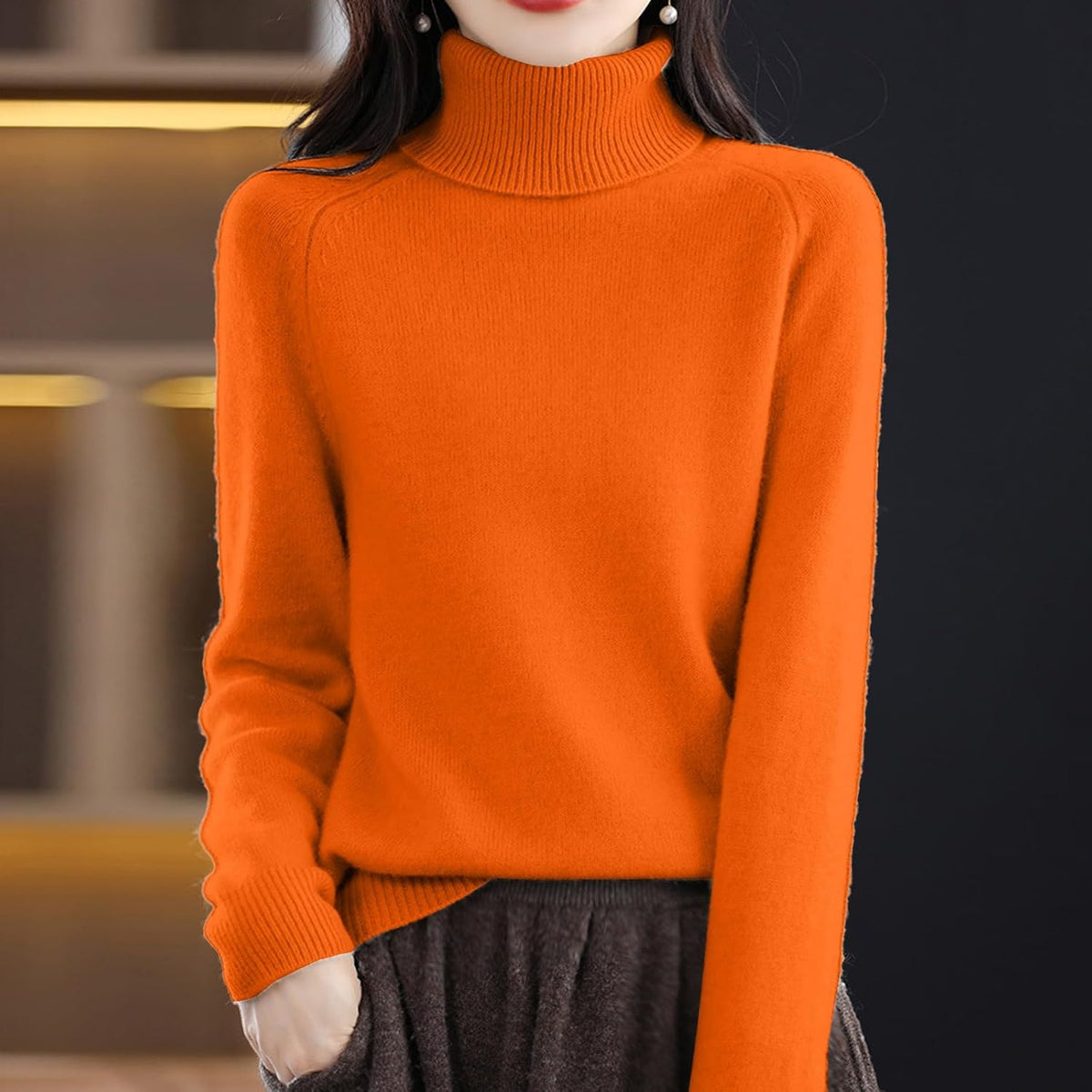 Cozy Cashmere Sweaters for Women Turtleneck Soft Pullover Tops Fall Winter Plus Size Dressy Casual Sweater 2026