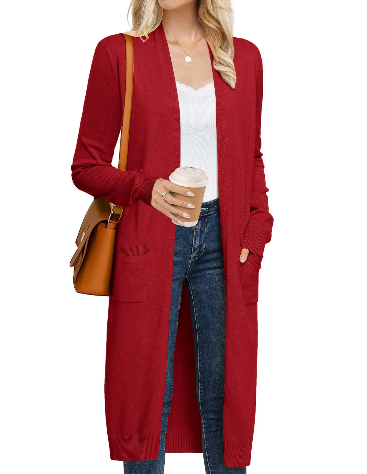 GRACE KARIN Women's 2026 Trendy Long Cardigans Sweater Lightweight Open Front Long Sleeve Maxi Duster Coats with Pockets