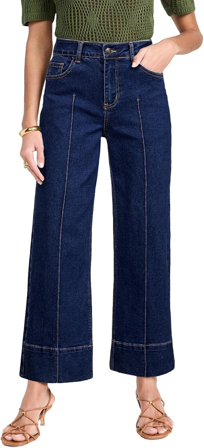 Astylish Women 2026 Wide Leg Jeans High Waisted Cropped Ankle Denim Pants